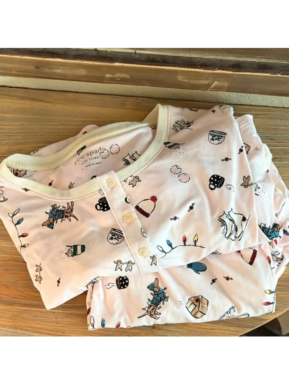 Kate Spade Henley Holiday Pajama Set